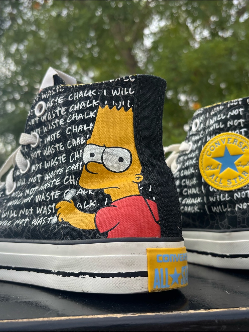 Converse Black Bart Simpson Graphic High-Top “I will not waste chalk.” Men’s 6